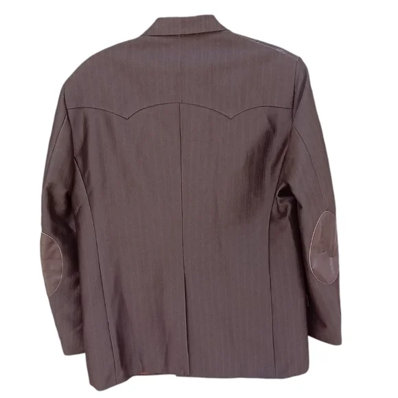 Alamo Made in Mexico Brown Western Rodeo Blazer Leather Accents Men Size 42R - Picture 3 of 16